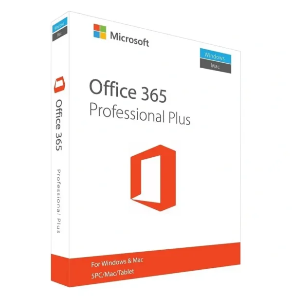 Microsoft Office 365 Professional Plus – 1 Year License | 5 Devices (Windows, Mac, Android, iPad)